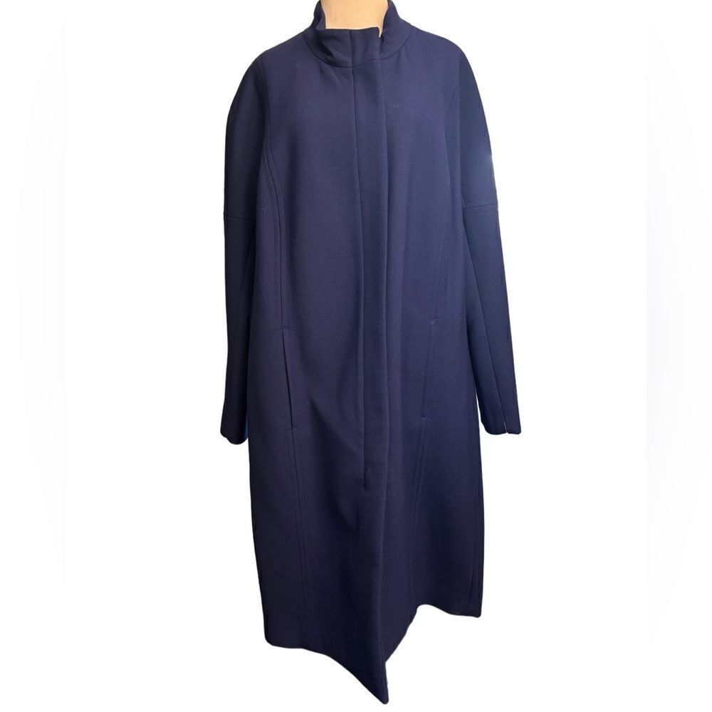 Lands’ End Cobalt Blue Full Length Wool Blend Coat Size 18R